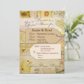 Bridal Travel Shower-thema in cacao en crème Kaart (Staand voorkant)