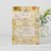 Bridal Travel Shower-thema in crème en tan Kaart (Staand voorkant)