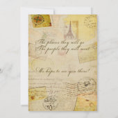 Bridal Travel Shower-thema in crème en tan Kaart (Achterkant)