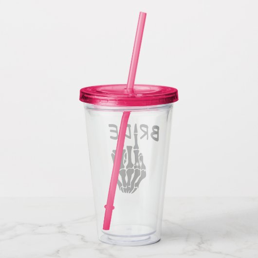 Bridal Tumbler - Skeletring Acryl Drinkbeker (Achterkant)