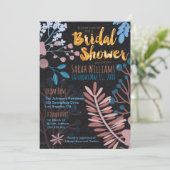 Bridal Uitnodiging | Big Florence Roos Pink & Blue (Staand voorkant)