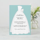 Bridal Uitnodiging van de Shower {Blauwgroen Blauw (Staand voorkant)