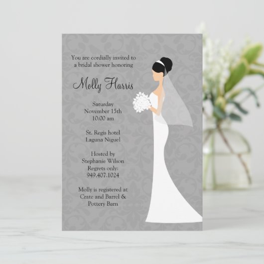 Bridal Uitnodiging van de Shower met de passende E (Staand voorkant)