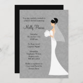 Bridal Uitnodiging van de Shower met de passende E (Voorkant / Achterkant)