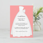 Bridal Uitnodiging van de Shower {Peach} (Staand voorkant)