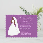 Bridal - Uitnodiging voor Bridal - Paars bruiddans (Staand voorkant)