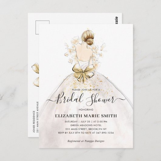 Bridal - Uitnodiging voor het uitnodigen van een B (Voorkant / Achterkant)