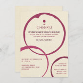 Bridal-uitnodigingen van de gordelring van wijn kaart (Voorkant / Achterkant)