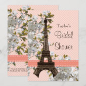 Bridal-uitnodigingen van de Parisian Eiffel Tower Kaart (Voorkant / Achterkant)