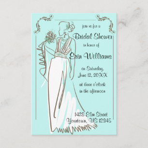 Bridal van Bridal van de Dress Sketch - Uitnodigin Kaart