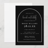 Bridal van Brunch & Bubble Black Minimalist Arch  Kaart (Voorkant / Achterkant)