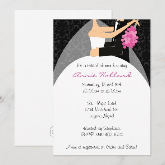 Bridal van de Bridal van de Bride en van de Groom  Kaart (Voorkant / Achterkant)