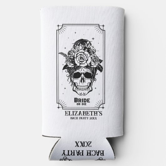 Bridal van de Bride of Die Bachelorette Party Gepe Seltzer Blikjeskoeler (Achterkant)