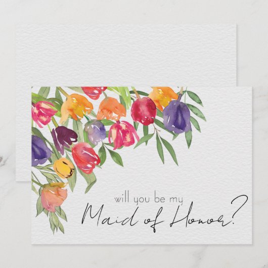 Bridal van de Partij van de Helderheid van de Tulp Kaart (Voorkant / Achterkant)