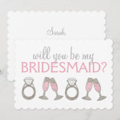 Bridal van de roze Champagne Diamond Kaart (Voorkant / Achterkant)