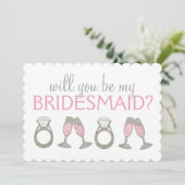 Bridal van de roze Champagne Diamond Kaart (Staand voorkant)