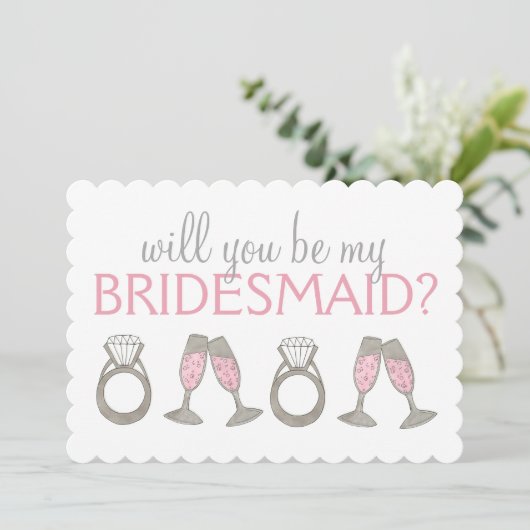 Bridal van de roze Champagne Diamond Kaart (Staand voorkant)