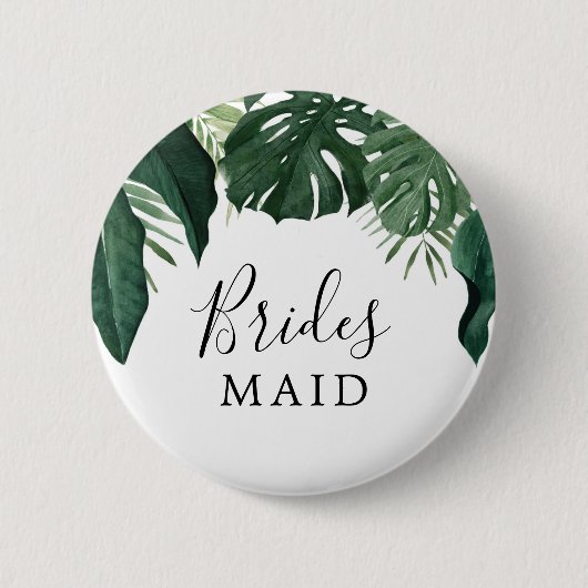 Bridal van de Tropische Monstera Button Bridesmaid (Voorkant)