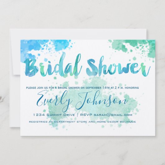 Bridal van de Waterverf van de Schilder van de Pla Kaart (Voorkant)