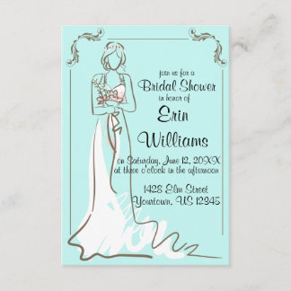 Bridal van Dress Sketch Shower Kaart