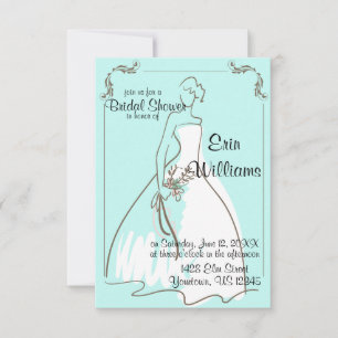 Bridal van Gown Sketch Shower Kaart