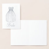 Bridal van het  Metallic Wedding Dress Gown Folie Kaarten (Display)