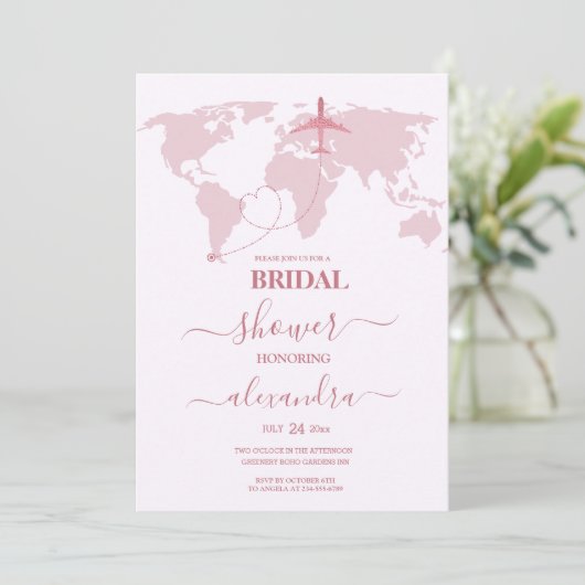 Bridal van het moderne Roos Gold Destination Passp Kaart (Staand voorkant)