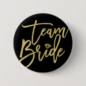 Bridal van het team Bride Diamond Chic Gold Weddin Ronde Button 5,7 Cm (Voorkant)