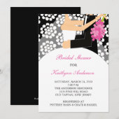 Bridal van zwart-wit - Shower - uitnodiging (Voorkant / Achterkant)