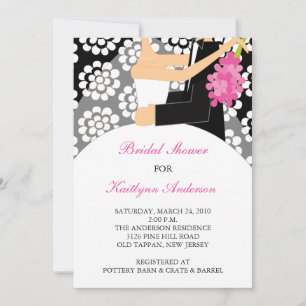 Bridal van zwart-wit - Shower - uitnodiging