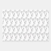 Bridal van zwarte en witte Floral/bruiloft Inpakpapier Vel (Voorkant 3)