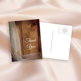 Bridal Veil Barn Wood Country Weddenschap Briefkaart