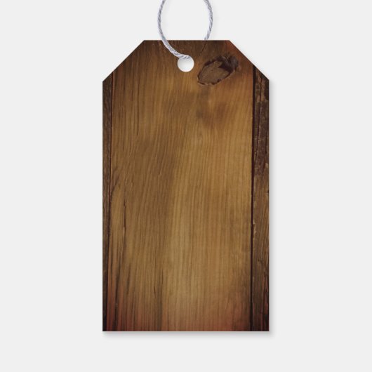 Bridal Veil Barn Wood country Weddenschap Favor Ta Cadeaulabel (Achterkant)