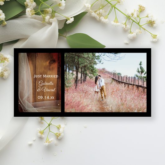 Bridal Veil en Barn Wood Country Net getrouwd Aankondiging