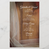Bridal Veil en Barn Wood Country Wedding Menu (Voorkant)