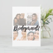 Bridal voorstel 4 foto-collage bruidskaart (Staand voorkant)