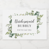 Bridal-voorstel van de Bridesmaid Sparkling Wijnetiket (Enkel label)