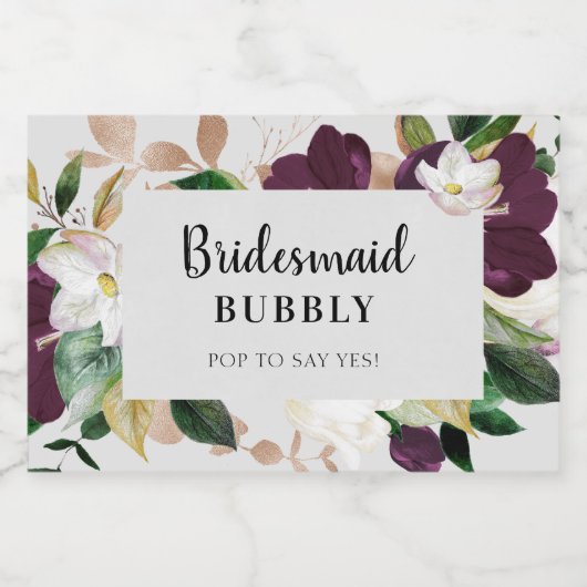 Bridal-voorstel van de Bridesmaid Sparkling Wijnetiket (Enkel label)