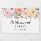 Bridal-voorstel van de Bridesmaid Sparkling Wijnetiket (Enkel label)