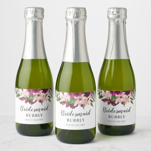 Bridal-voorstel van de Bridesmaid Sparkling Wijnetiket (Flessen)