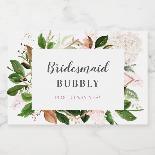Bridal-voorstel van de Bridesmaid Sparkling Wijnetiket (Enkel label)