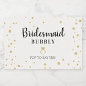Bridal-voorstel van de Bridesmaid Sparkling Wijnetiket (Enkel label)