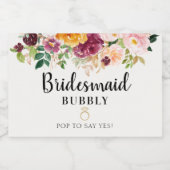 Bridal-voorstel van de Bridesmaid Sparkling Wijnetiket (Enkel label)