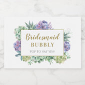 Bridal-voorstel van de Bridesmaid Sparkling Wijnetiket (Enkel label)