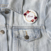 Bridal waterverkleurde bloemkolen grof goud ronde button 5,7 cm (In situ)