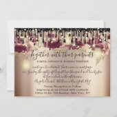 Bridal Weddenschap Roos Drip Pink Marsala Licht Go Kaart (Achterkant)