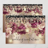 Bridal Weddenschap Roos Drip Pink Marsala Licht Go Kaart (Voorkant / Achterkant)