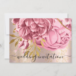 Bridal Weddenschap Roze Rose Gold Flowers Rozen Kaart