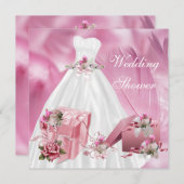 Bridal Weddenschap  White Pink Dress Kaart (Voorkant / Achterkant)