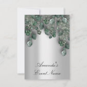 Bridal Weddi Glitter SmokyGray Eucalyptus Greenery Kaart (Achterkant)